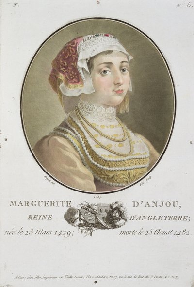 Margarita de Anjou (1429-82) grabado por Ride, 1787 de Antoine Louis Francois Sergent Marceau